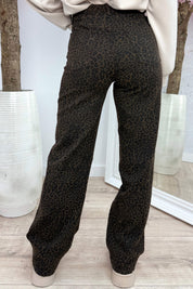 Leopard straight leg jeans RD9161 - Bruin