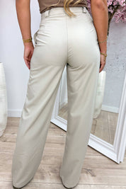Basic button pantalon - Beige