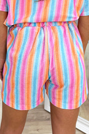 Soft summer stripe short - Sky blue