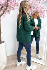 Teddy blazer - Dk. groen