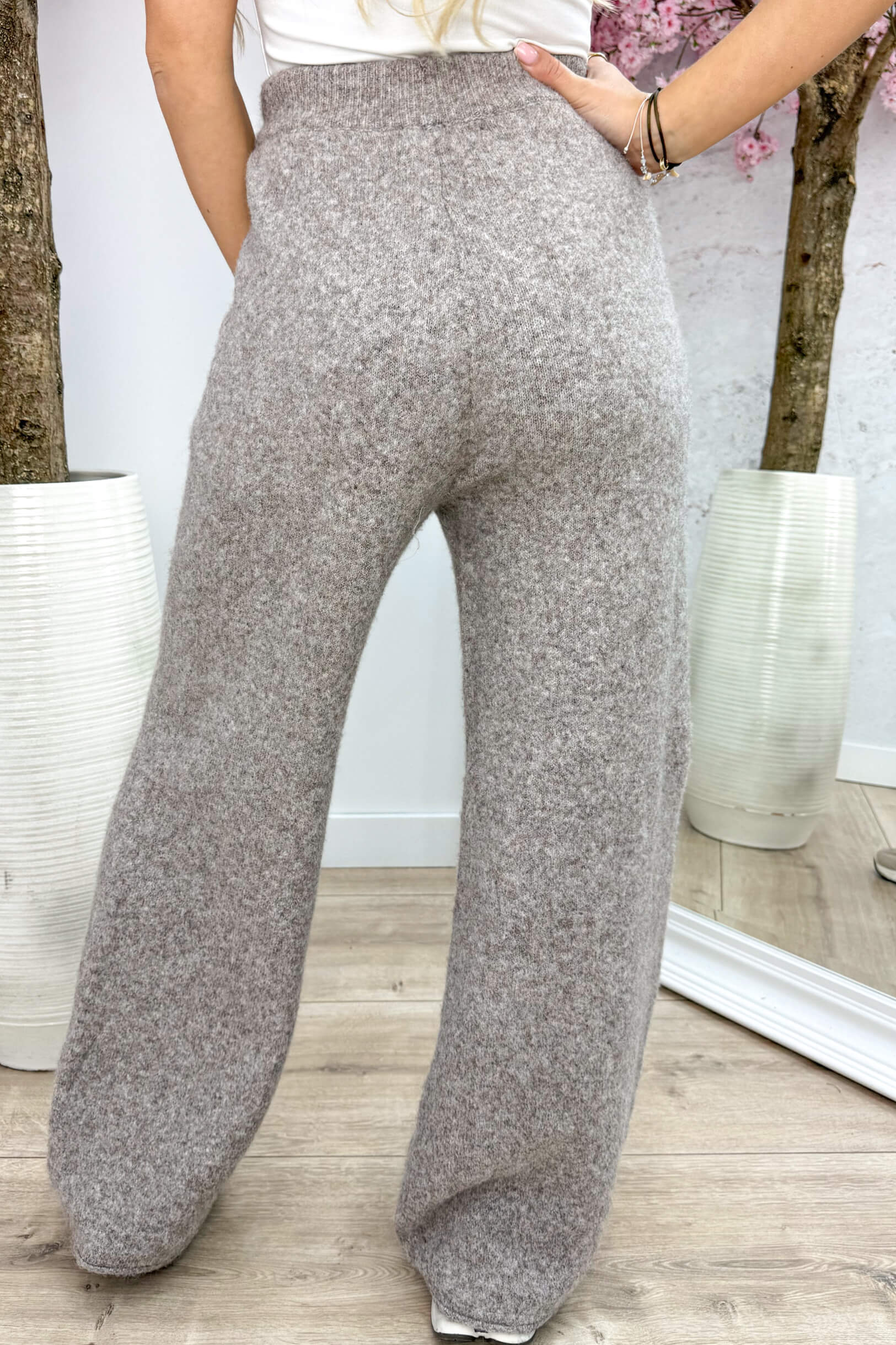 Comfy mood knitted pants - Taupe