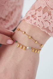 Heart row armband - Goud