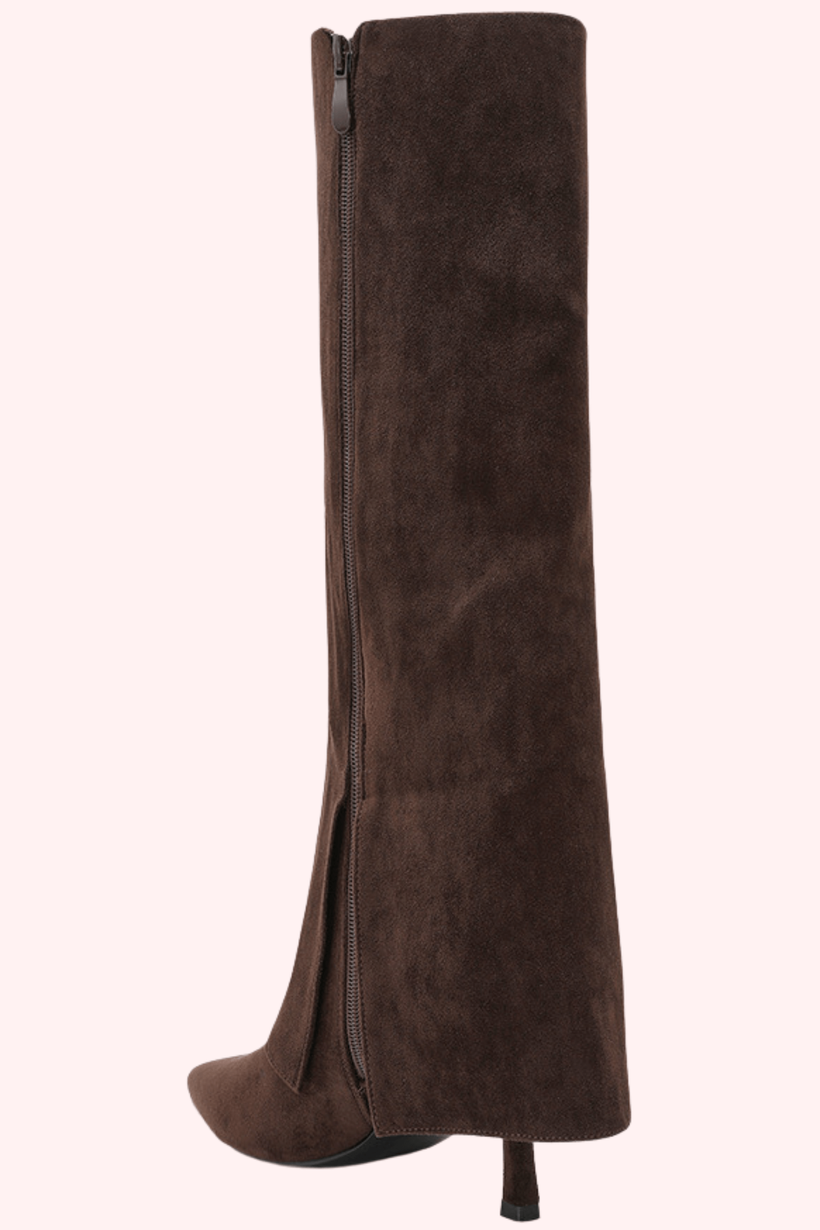 Suede look overlap heels - Bruin