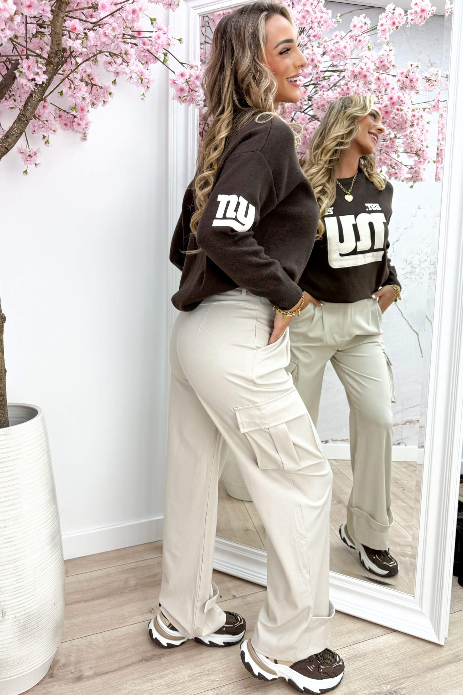 Soft suede NY trui - Bruin