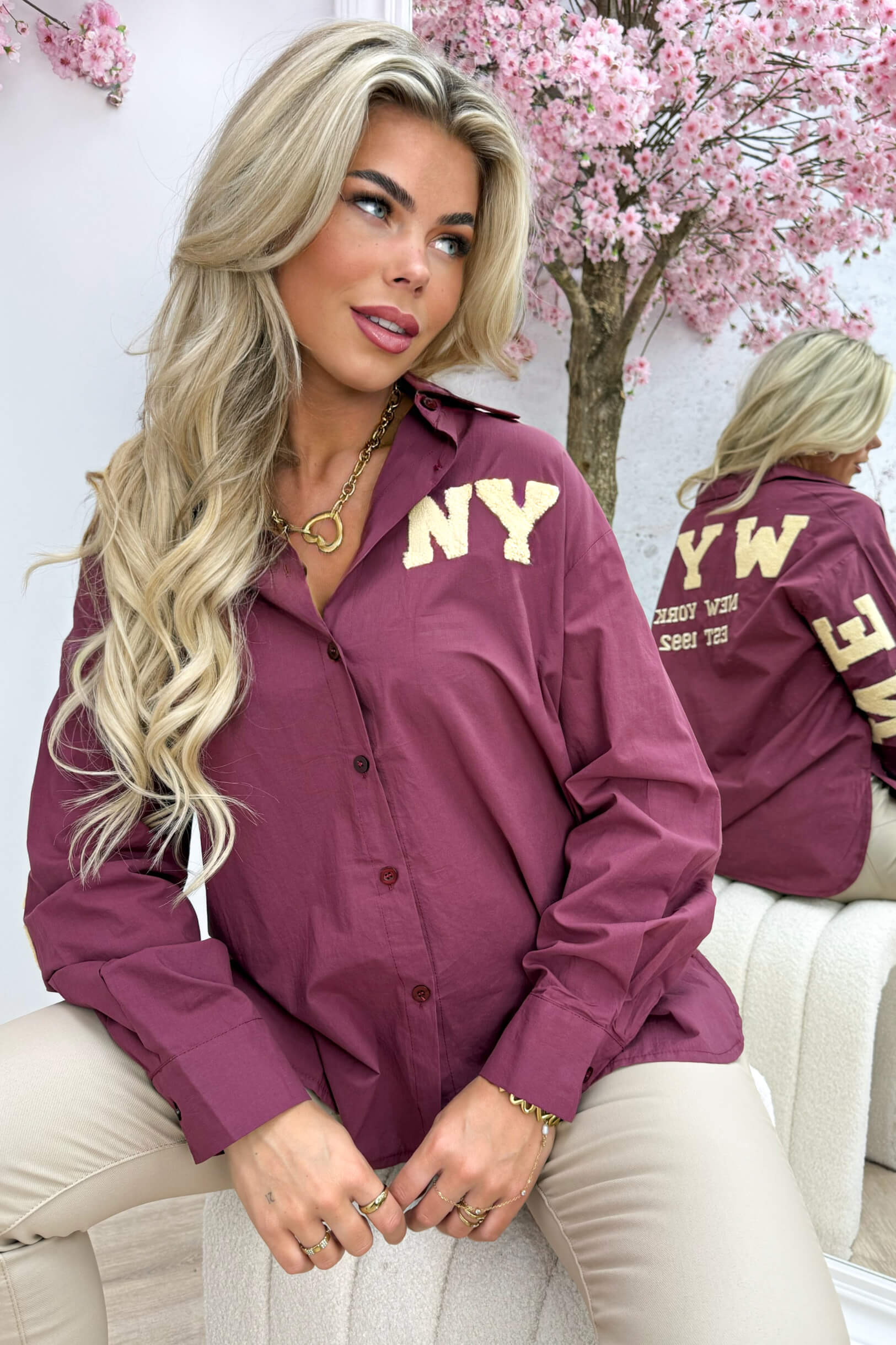 New york teddy blouse - Bordeaux