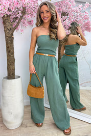 Valencia cotton jumpsuit - Army