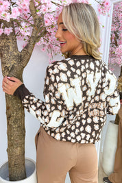 Leopard teddy NY trui - Bruin