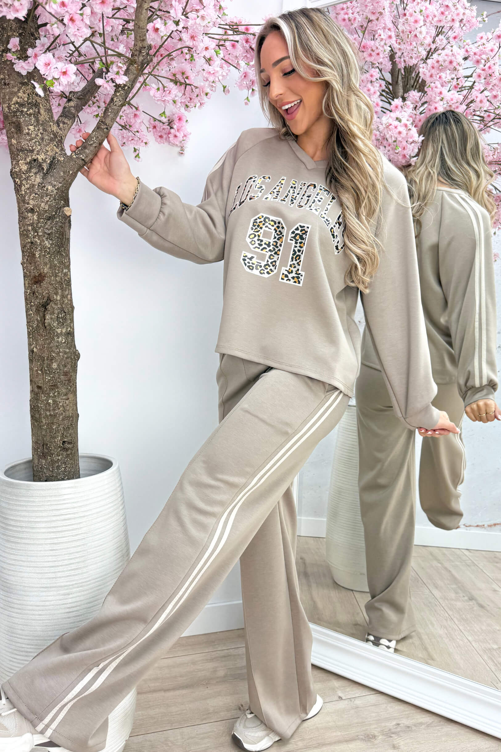 Leopard LA comfy co-ord - Taupe