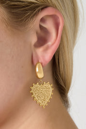 Loving Hearts Drop Earring - Gold