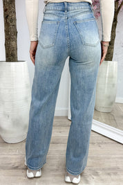 Jeans overlayed skirt straight leg - Jeans blue
