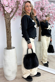 Inspired teddy trui - Zwart