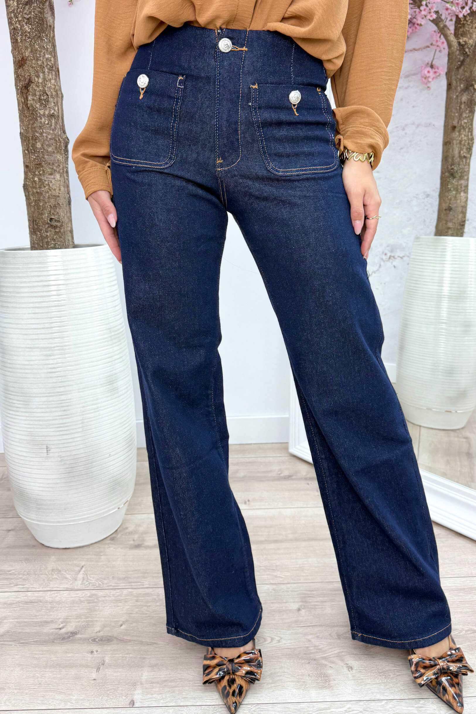 Wide leg full length jeans T6407 - Jeans blue