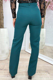 Straight leg pantalon - Dk. groen