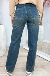 Wide leg full length jeans T6407-1 - Jeans blue
