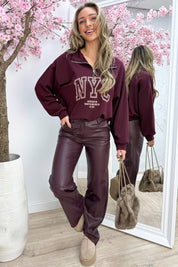 NYC zipper sweater - Bordeaux