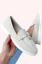 Suede look loafers - Beige