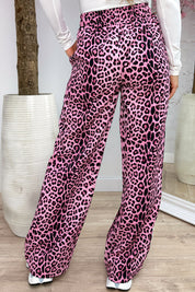 Leopard stripe pants - Roze