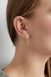Playful bow oorbel - Goud