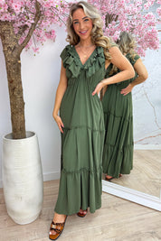 Malibu ruffle dress - Army