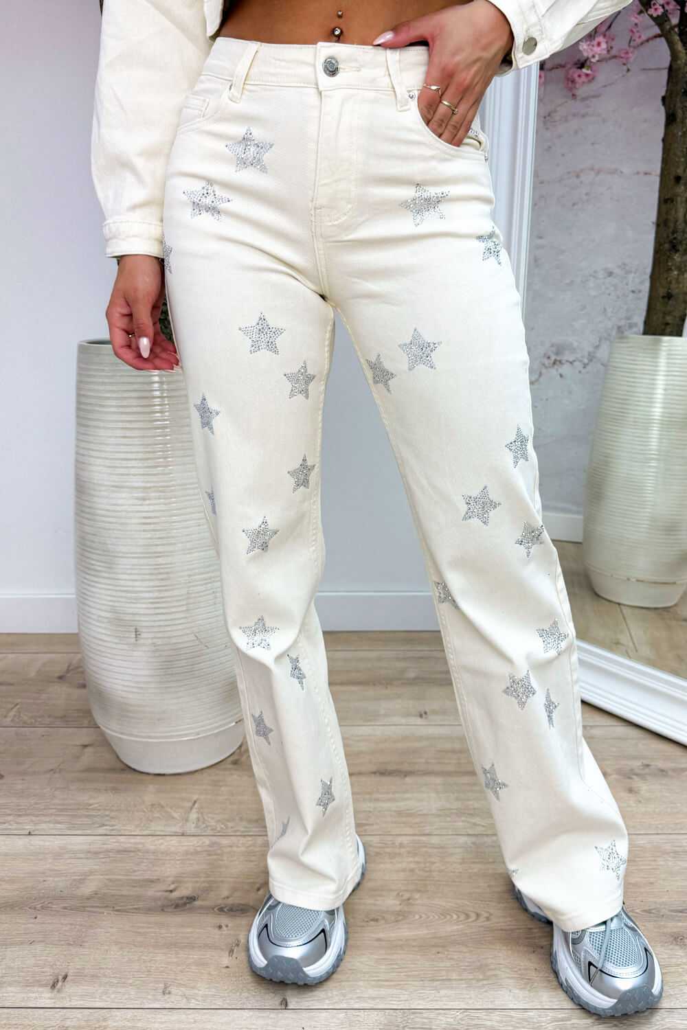 Shooting star straight leg jeans - Beige