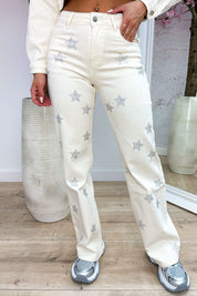 Shooting star straight leg jeans - Beige