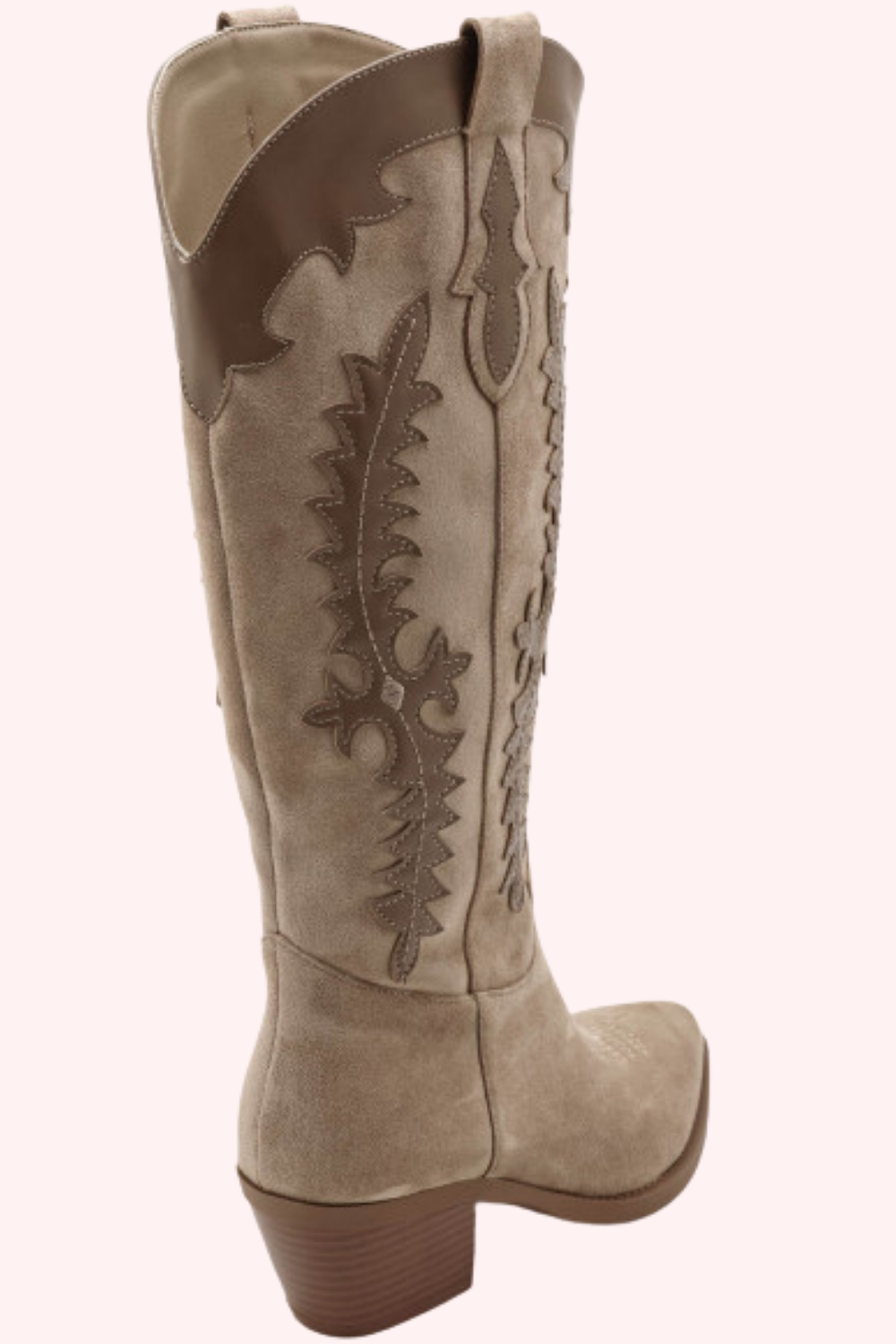 Desert dream suede look cowboy boots - Taupe