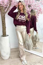 Studded soho trui - Bordeaux