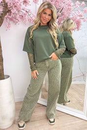 Lace crush topje - Army