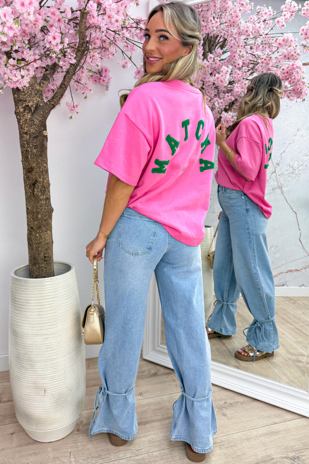 Matcha latte T-shirt - Fuchsia