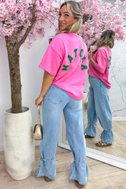 Matcha latte T-shirt - Fuchsia