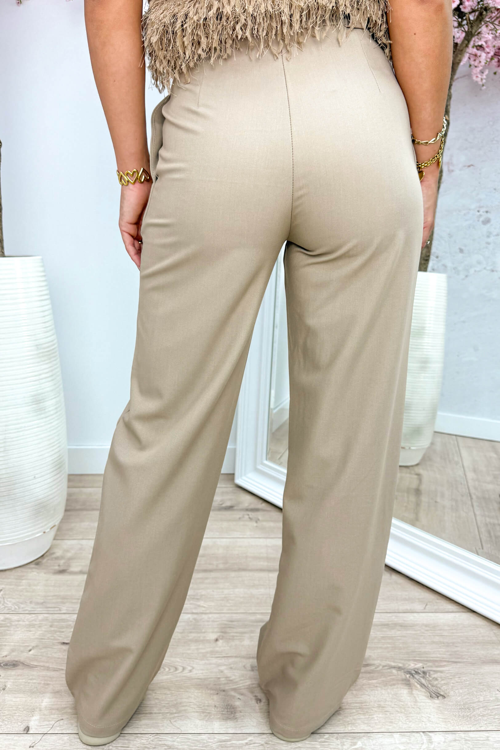 Basic button pantalon - Camel