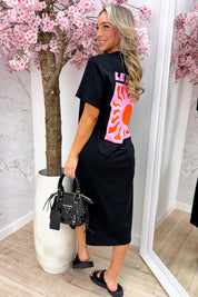 Le soleil T-shirt dress - Zwart