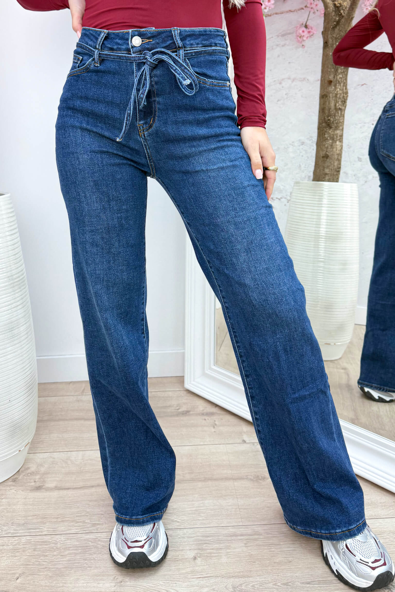 Bow wide leg jeans SK960-25 - Jeans blue