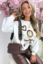 Good Vibes Sweater R50509 - Lt. gray