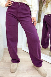 Balloon fit full length jeans - Berry purple