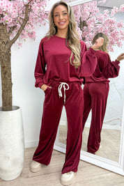 Velvet comfy co-ord - Bordeaux