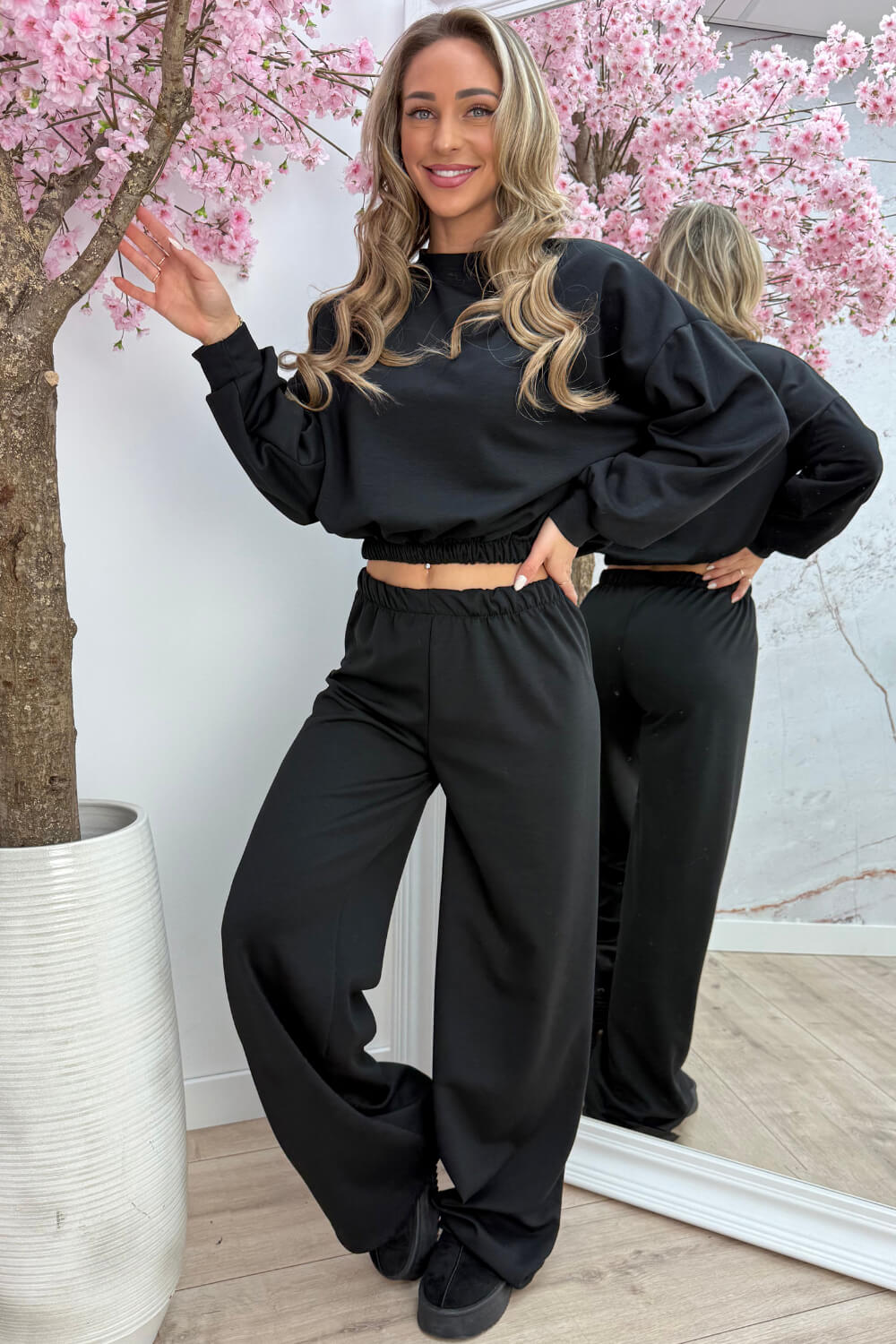 Chill moments comfy co-ord - Zwart