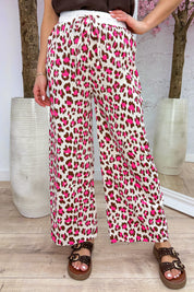Multi color leopard flowy pants - Bruin