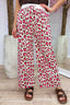 Multi color leopard flowy pants - Brown
