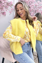 Teddy lover gilet - Geel