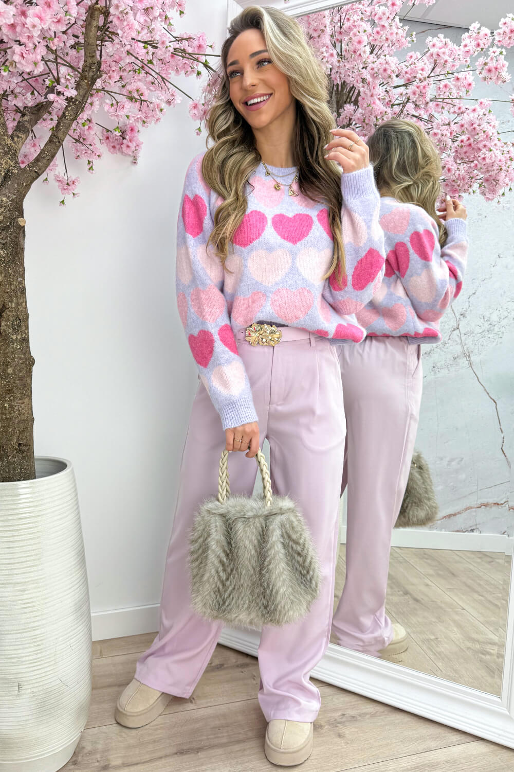 All about details belted pantalon - Lila