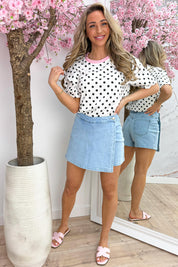 Polka dots charm T-shirt - Wit