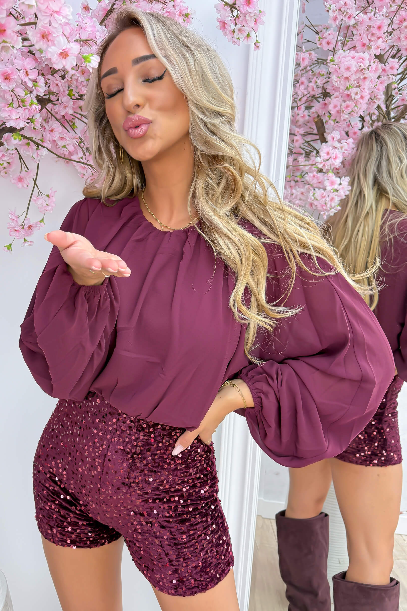 Sequins are the dress code jumper - Bordeaux