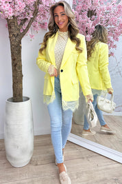 All about lace blazer - Geel