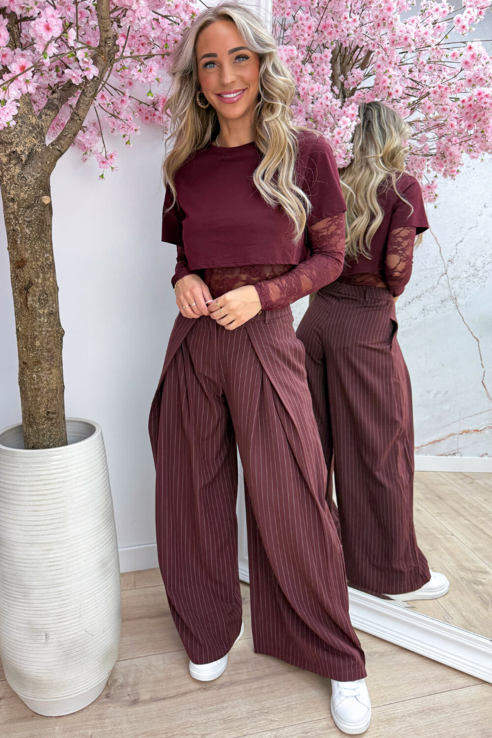 Two in one lace body - Bordeaux