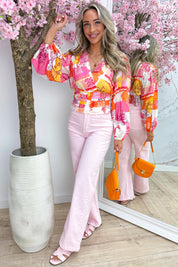 Sunshine cropped topje - Roze