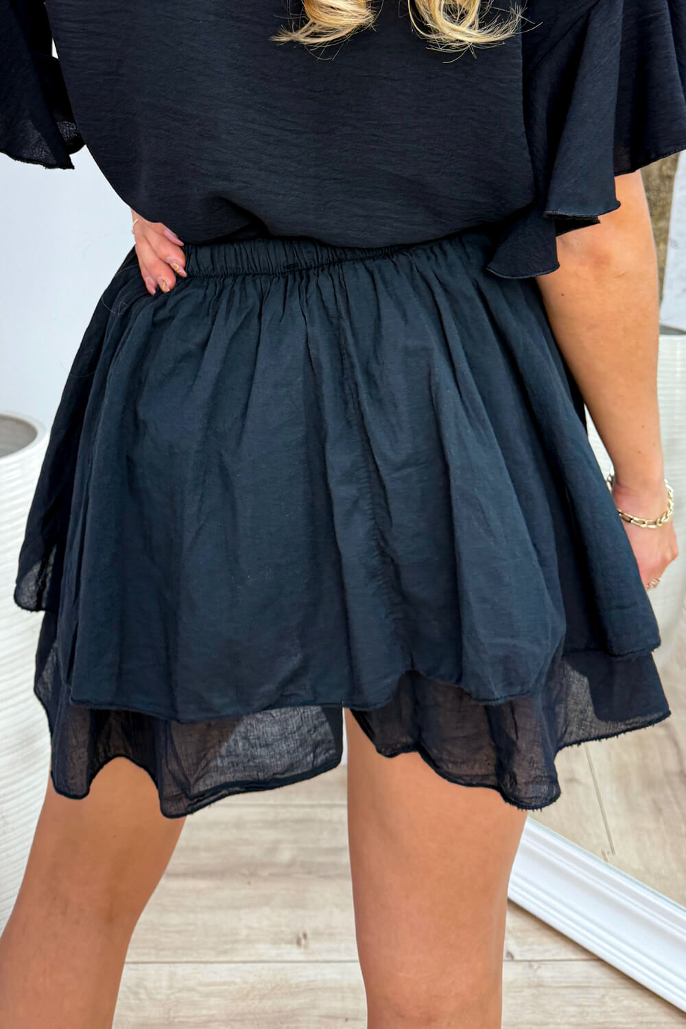 Flirty layered skort - Zwart