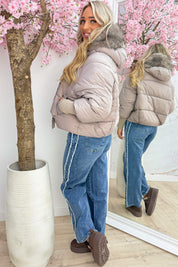 Snowflakes on my mind winterjas - Taupe