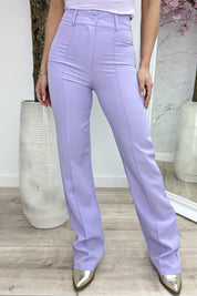 Straight leg stripe pantalon - Lila