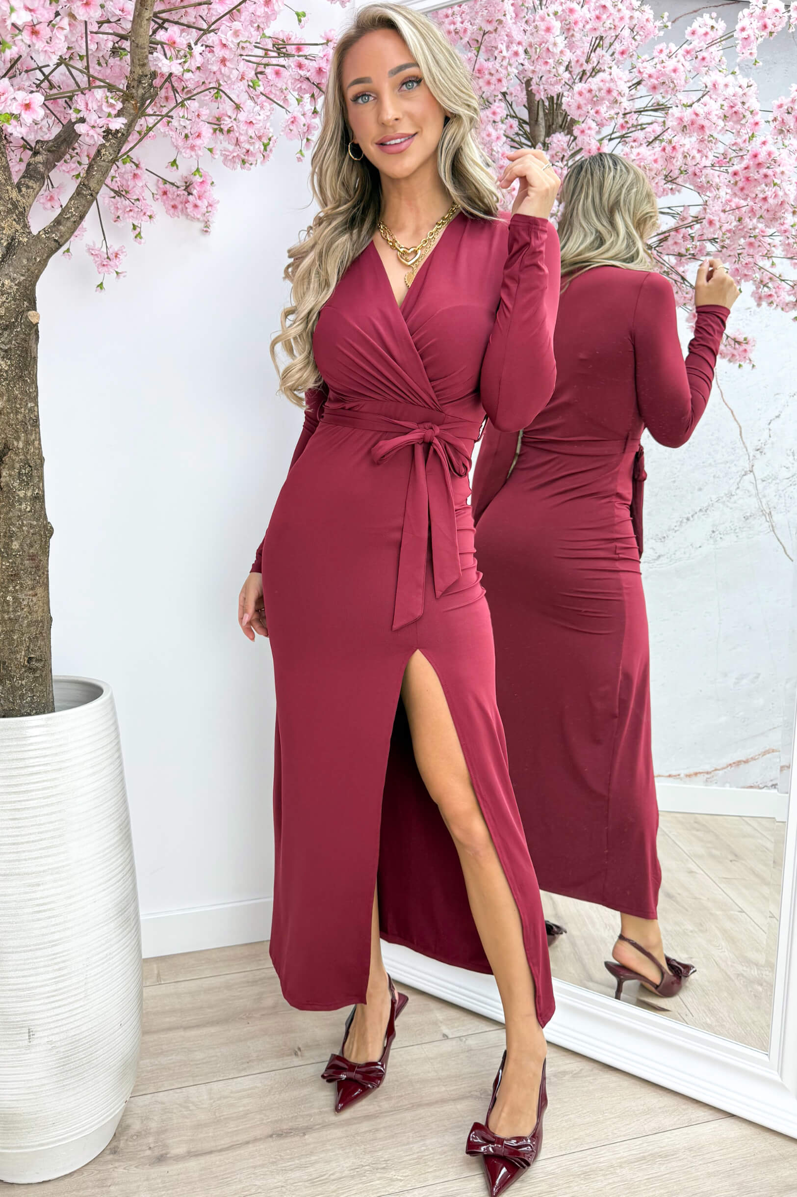 Travel split dress - Bordeaux